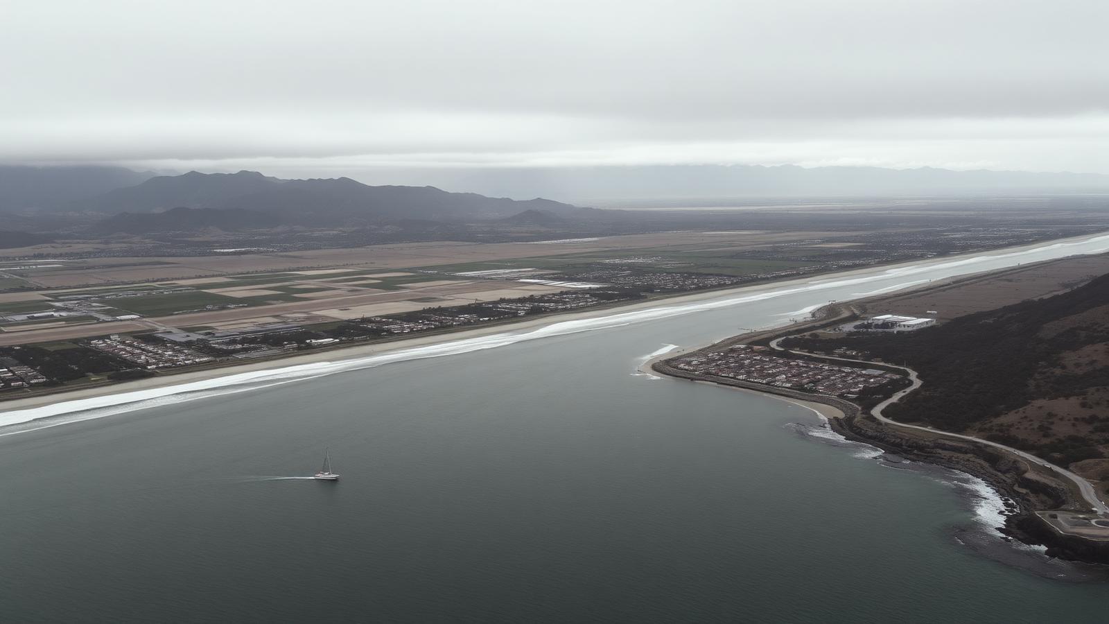 Aerial view of the Southern California coastline